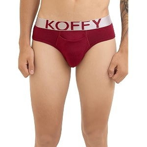 KOFFY Mens Premium Cotton Lycra Brief with