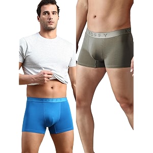 KOFFY Mens Stretchable Cotton Lycra Long Trunk