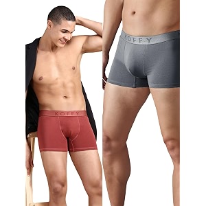 KOFFY Mens Stretchable Cotton Lycra Long Trunk