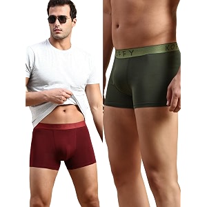 KOFFY Mens Stretchable Cotton Lycra Long Trunk