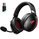 KOFIRE UG-06 Wireless Gaming Headset with Noise Canceling Microphone for PS5, PS4, PC, Mac, Bluetooth 5.4 & 2.4Ghz Wireless Gaming Headphones, 50MM Drivers, 65Hr Battery Life, Black Red