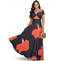 KOH KOH Womens Long Modest Floor Length Flowing Summer Print Maxi Dress
