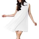 KOH KOH Womens Short Sleeveless Halter-Neck Flowy Summer Cute Mini Dress