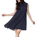 KOH KOH Womens Short Sleeveless Halter-Neck Flowy Summer Cute Mini Dress