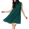 KOH KOH Womens Short Sleeveless Halter-Neck Flowy Summer Cute Mini Dress