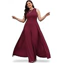 KOH KOH Womens Sleeveless Flattering Dressy Long Pant Cape Elegant Jumpsuit