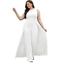 KOH KOH Womens Sleeveless Flattering Dressy Long Pant Cape Elegant Jumpsuit