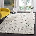 for Home 5x7 feet (150 x 210 cm) Modern Rug Soft Handwoven Design Shag Collection with Ivory Color 5 cm Pile Height for Living Room|Home and Bedroom