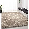 Shaggy for Bedroom 6x8 feet (180 x 240 cm) Modern Rug Soft Handwoven Shag Collection with Ivory Color 5 cm Pile Height for Living Room|Home and Bedroom