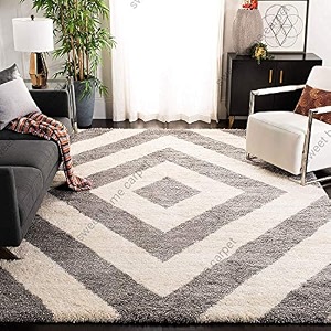shaggy for home 8x10 feet 240 x 300 cm modern rug soft handwoven design shag collection with ivory color 5 cm pile height for living roomhome and bedroom