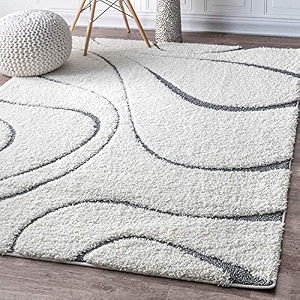 shaggy modern rug soft handwoven for home shag collection with 3x5 feet 90 x 150 cm ivory color 5 cm pile height for living roomhome and bedroom