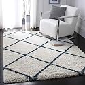 Shaggy Modern Rug Soft Handwoven Design shagg with 8x8 feet (240 x 240 cm) Ivory Color 5 cm Pile Height for Living Room|Home and Bedroom