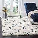 Shaggy Modern Rug Soft Handwoven for Home Shag Collection with 3x5 feet (90 x 150 cm) Ivory Color 5 cm Pile Height for Living Room|Home and Bedroom