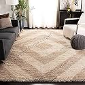 Shaggy Modern Rug Soft Handwoven for Home Shag Collection with 3x5 feet (90 x 150 cm) Ivory Color 5 cm Pile Height for Living Room|Home and Bedroom