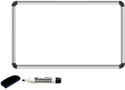 KOHINOOR Non Magnetic Melamine 1.5X2 Ft Non-Magnetic Kunj Whiteboard | Green Chalk Board Surface On Back Side | Sliding Hanging Clips with Robust Aluminium Frame Finishing With 1 Marker & 1 Duster Whiteboards and Duster Combo