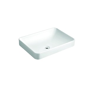 kohler forefront rectangular vessel basin without deck  white  5373in-0