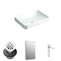 Kohler Forefront Rectangular Vessel Basin, Without Deck (White, 5373IN-0)