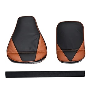 black amp tan extra comfort seat cover with back rest foam combo compatible with re classic 350500cc 2012 to 2020 modles