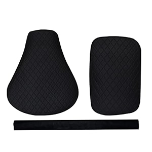 black small check seat cover with back rest foam combo set compatible with re classic 350500cc 2012 to 2020 modles