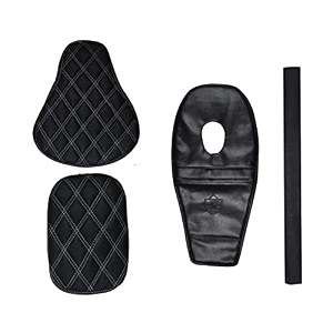 black diamond cut design seat cover with tank cover back rest foam combo compatible with classic350500cc 2012-2020