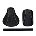 Black Seat Cover with Back Rest Foam Combo Compatible with RE Classic 350/500cc 2012 to 2020 Modles