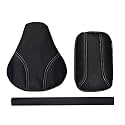 Black Seat Cover +Back Rest Foam Combo Set of 3 Compatible with RE Classic 350/500cc 2012 to 2020 Models