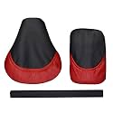 Seat Cover Red &amp; Black +Back Rest Foam Combo Set of 3 Compatible with RE Classic 350/500cc 2012 to 2020 Models