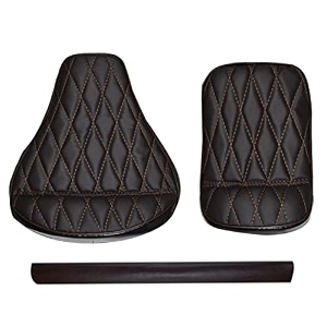 kohli bullet accessories bullet seat cover diamond cut design with back rest foam combo set for royal enfield classic 350500cc
