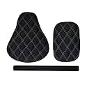 Seat Cover Black Diamond Cut Design +Back Rest Foam Compatible with RE Classic 350 Year 2012 to 2020