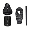 Black Seat Cover with Tank Cover +Back Rest Foam Combo Set Compatible with Classic350/500cc (2012-2020)