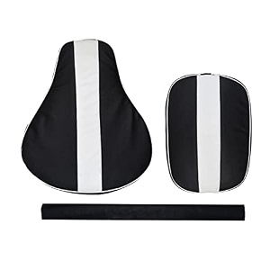 stylish black with white lining seat cover with back rest foam combo compatible with re classic 350500cc 2012 to 2020 modles