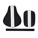 Stylish Black with White Lining Seat Cover with Back Rest Foam Combo Compatible with RE Classic 350/500cc 2012 to 2020 Modles