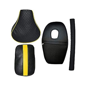 seat cover tank cover  back rest foam combo compatible with classic 350500cc 2012-2020yellow ampblack