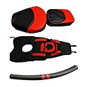 Seat Cover+Tank Cover + Back Rest Foam Combo Set Red &amp; Black Compatible with Classic 350/500cc (2012-2020)