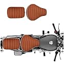 Stylish Classic Seat Cover Tan + Backrest Foam Combo Compatible with Classic350/500cc (2012-2020)