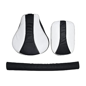 stylish design seat cover with back rest foam combo compatible with classic 350500cc 2012-2020whiteampblack