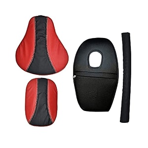 stylish design seat cover with tank cover  back rest foam combo compatible with classic 350500cc 2012-2020 red ampblack