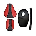 Stylish Design Seat Cover with Tank Cover + Back Rest Foam Combo Compatible with Classic 350/500cc (2012-2020) (Red &Black)
