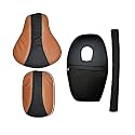 KOHLI BULLET ACCESSORIES Stylish Design Seat Cover with Tank Cover + Back Rest Foam Combo Set for Royal Enfield Classic 350/500cc (Tan with Black)