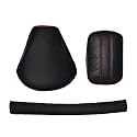 Stylish Red Strip in Seat Cover with Back Rest Foam Combo Compatible with Classic 350/500cc (2012-2020)