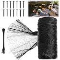Koi Pond Netting Kit 10 x 10ft, Bird Deer Fence Netting, Durable Net Cover for Leaves, Heavy Duty Fine Mesh, Protect Fish from Blue Heron Birds, Cats & Predators, 14pcs Stakes & Ties Included