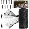 Koi Pond Netting Kit 14 x 14ft, Bird Deer Fence Netting, Durable Net Cover for Leaves, Heavy Duty Fine Mesh, Protect Fish from Blue Heron Birds, Cats & Predators, 15pcs Stakes & Ties Included