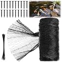 Koi Pond Netting Kit 15 x 20ft, Bird Deer Fence Netting, Durable Net Cover for Leaves, Heavy Duty Fine Mesh, Protect Fish from Blue Heron Birds, Cats & Predators, 20pcs Stakes & Ties Included