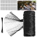 Koi Pond Netting Kit 30 x 53ft, Bird Deer Fence Netting, Durable Net Cover for Leaves, Heavy Duty Fine Mesh, Protect Fish from Blue Heron Birds, Cats & Predators, 45pcs Stakes & Ties Included