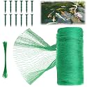 Koi Pond Netting Kit 7 x 10ft, Bird Deer Fence Netting, Durable Net Cover for Leaves, Heavy Duty Fine Mesh, Protect Fish from Birds, Cats & Predators, 12pcs Stakes & Ties Included(Green)