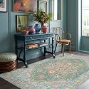 Kokia 4x6 Turquoise Fresh Teal Vintage Boho Oriental Soft Washable Area Rug