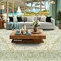 Kokia 9x12 Sage Light Green Vintage Boho Oriental Soft Washable Area Rug