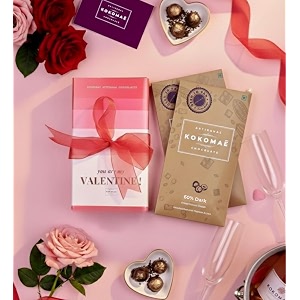 kokomae valentine39s day chocolate gift hamper  2 artisanal 60 dark chocolate bars  100 vegan  pure bean-to-bar  no artificial additives  handcrafted with ethically sourced cacao  valentine39s day gift