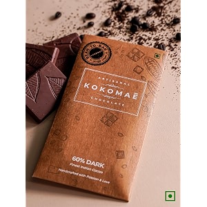kokomae artisanal chocolate - bean to bar collection i indian cacao dark chocolate pack of 6 bars i 60 hazelnut 60 dark 70 dark 72 coffee 80 dark 75 sea salt lecithin 50 gram
