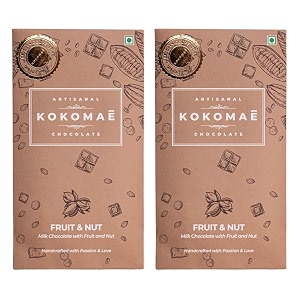 kokomae - milk chocolate with fruit amp nuts pack of 2  belgian milk chocolate bar
